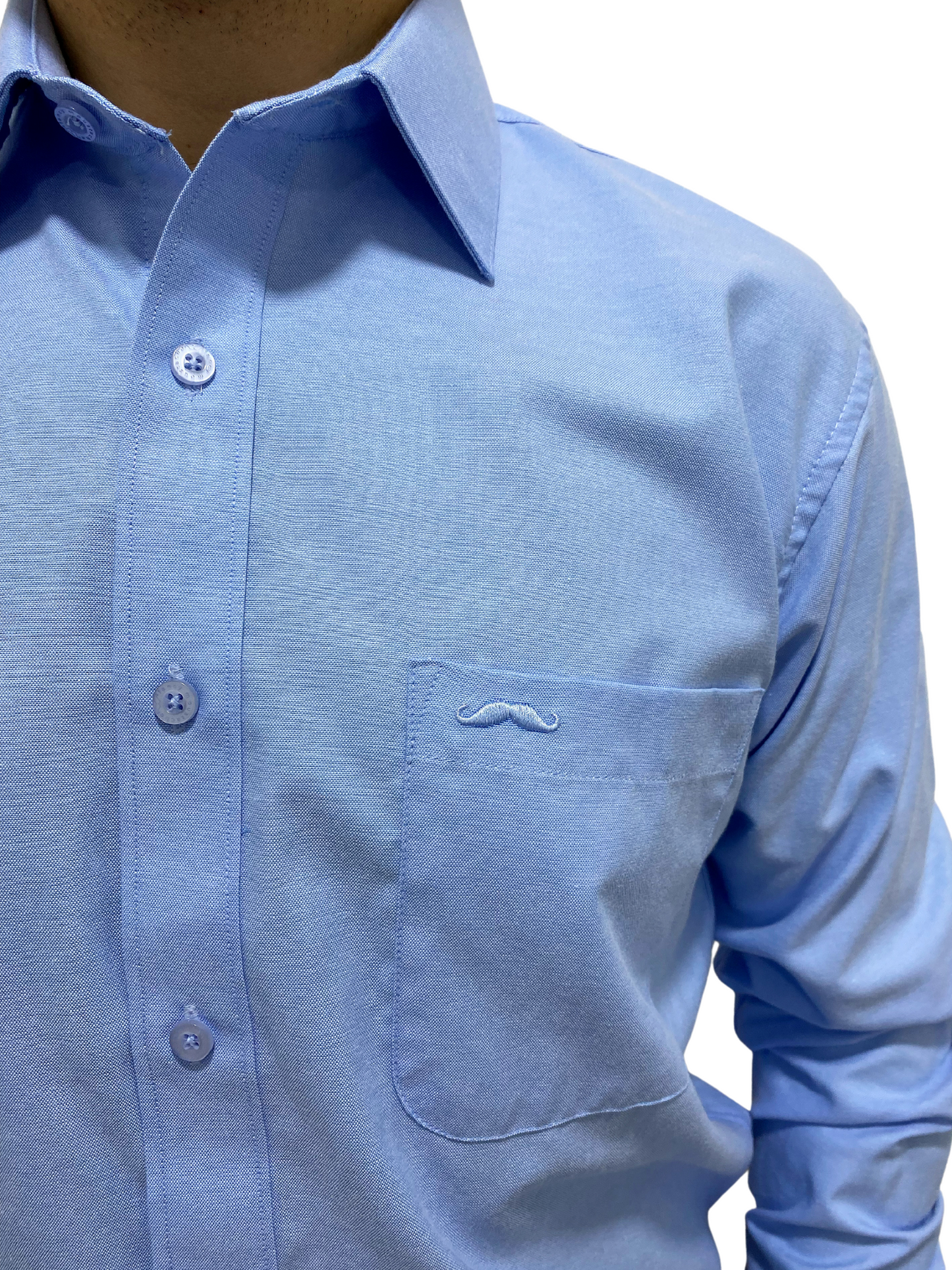 Camisa corte regular - Azul liso