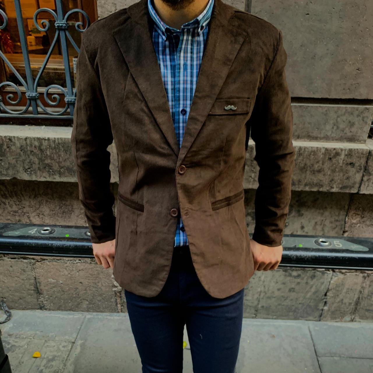 Blazer slim fit pana - Café