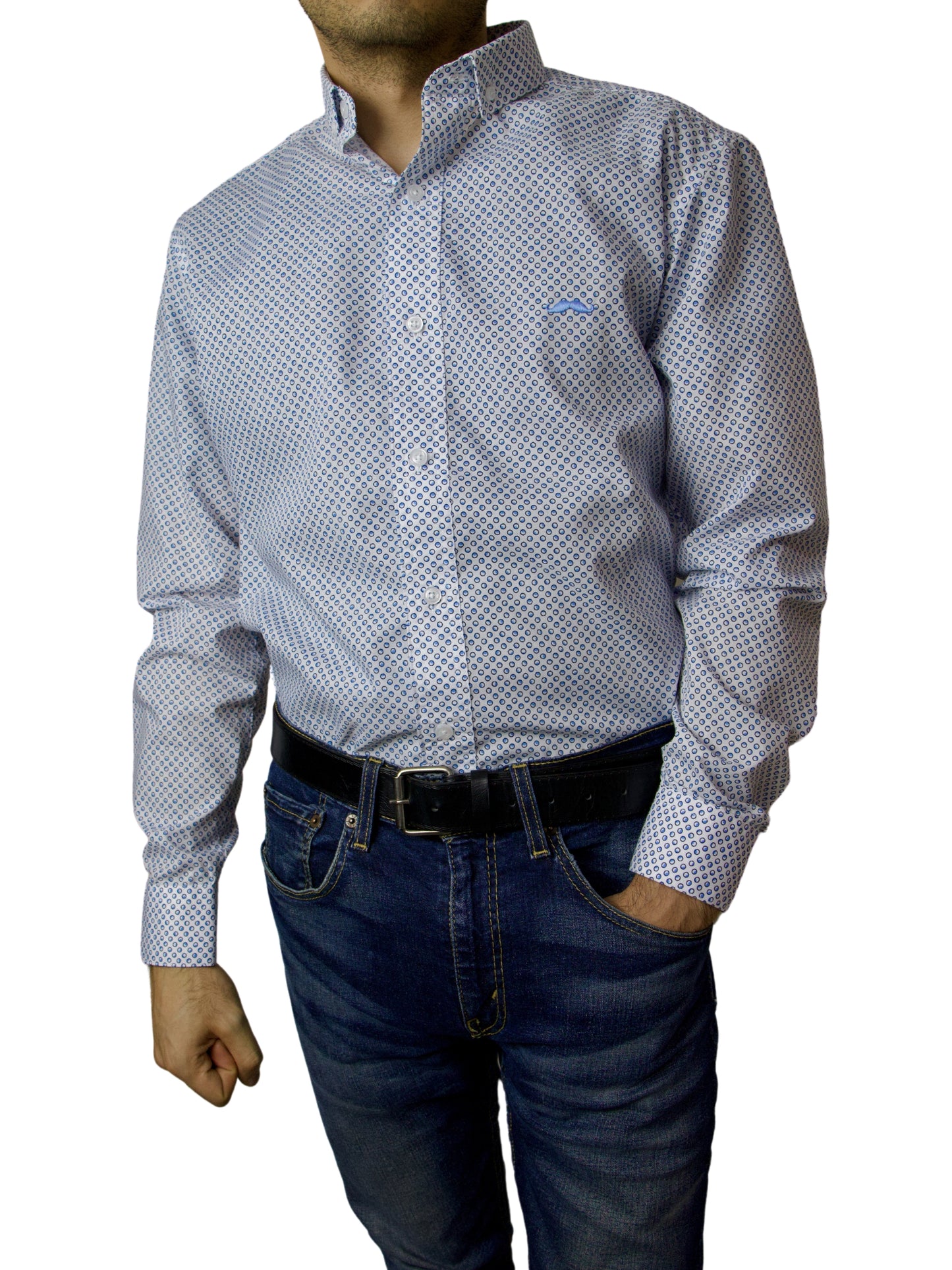 Camisa slim fit - Azul drops