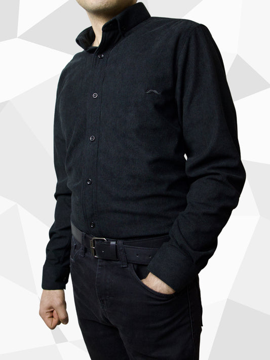 Camisa slim fit - Pana negro