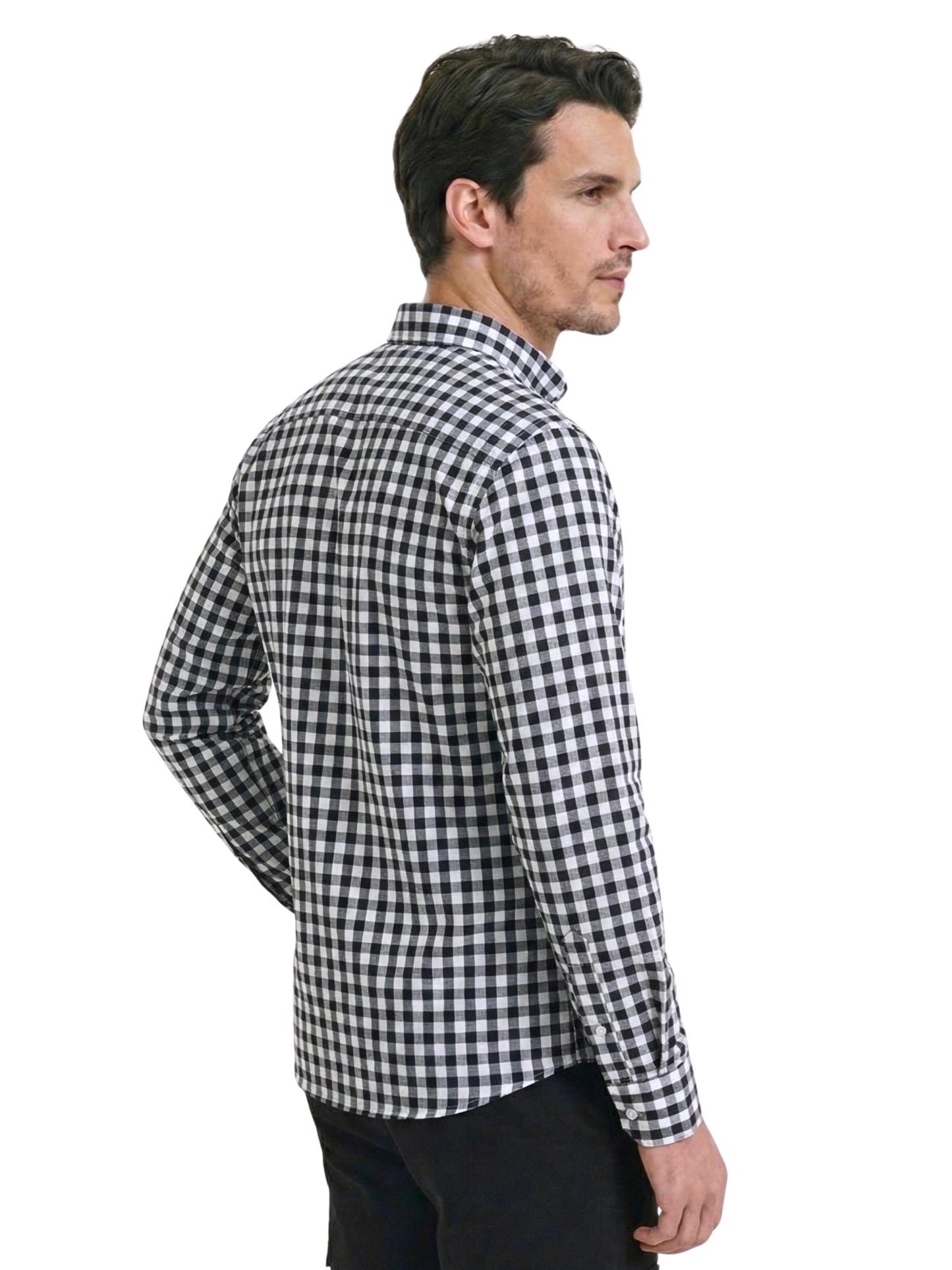 Camisa slim fit - Cuadro negro