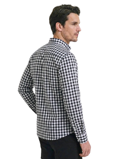 Camisa slim fit - Cuadro negro