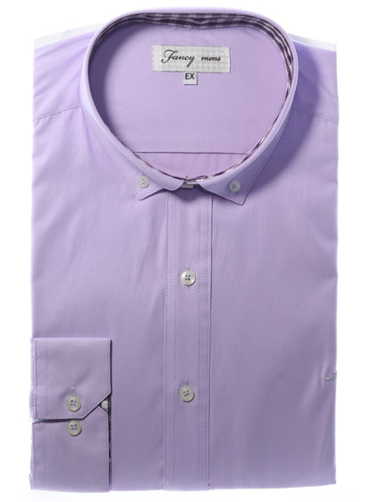 Camisa slim fit - Lila liso