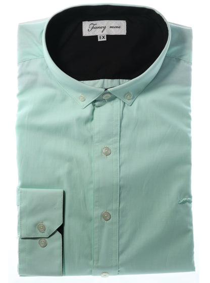 Camisa slim fit - Verde liso