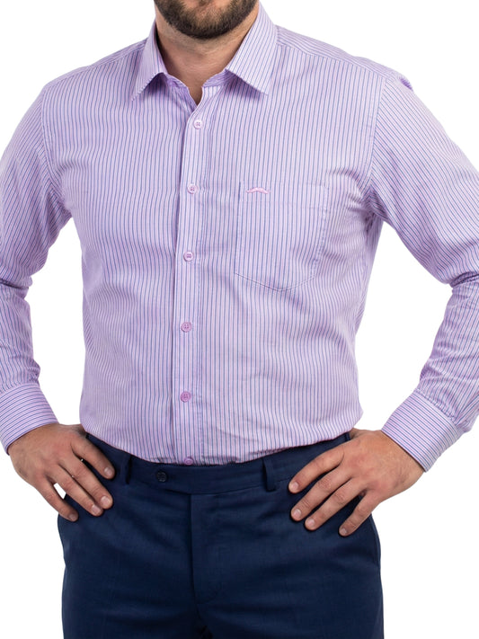 Camisa corte regular - Rayas púrpura