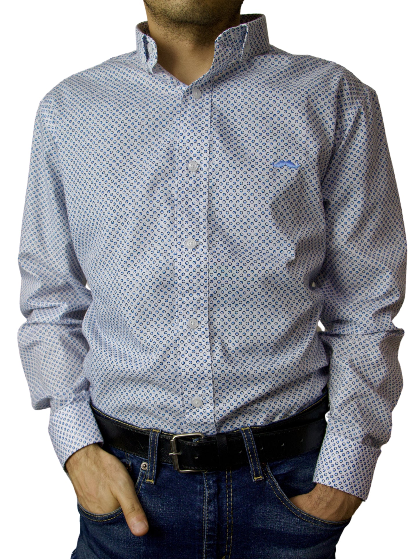 Camisa slim fit - Azul drops