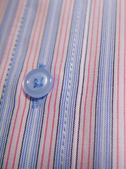 Camisa corte regular - Rayas rojo y azul