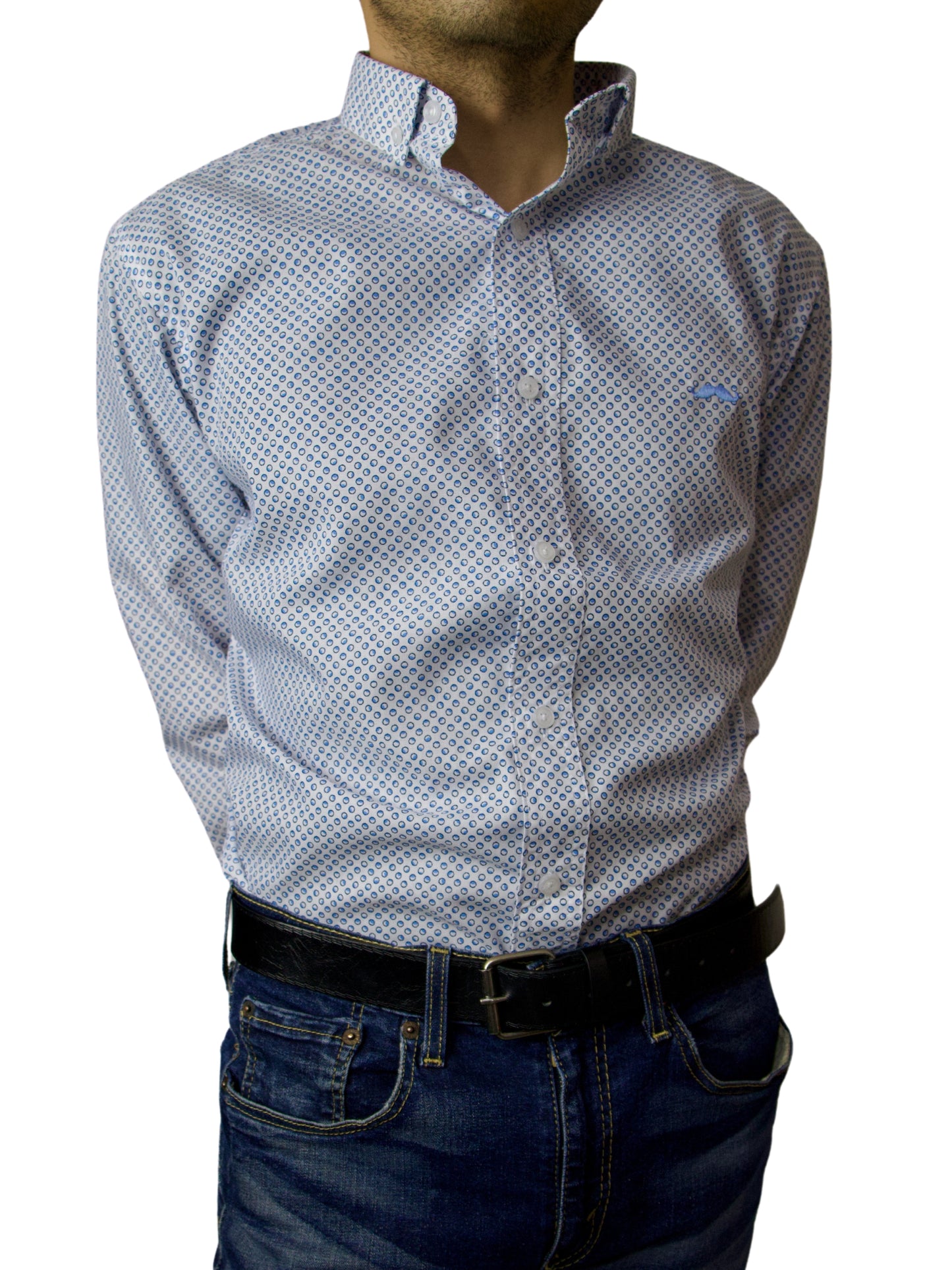 Camisa slim fit - Azul drops