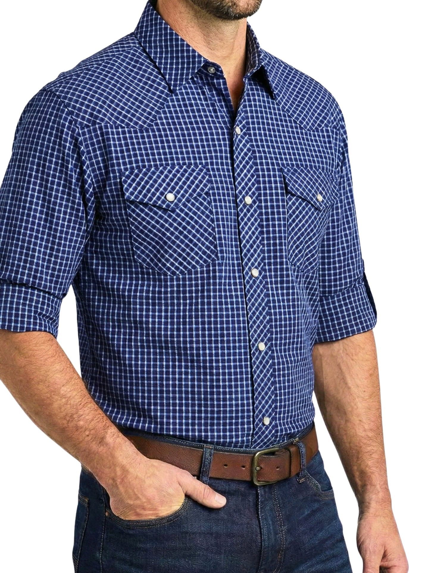 Camisa Vaquera Slim Fit  - Azul