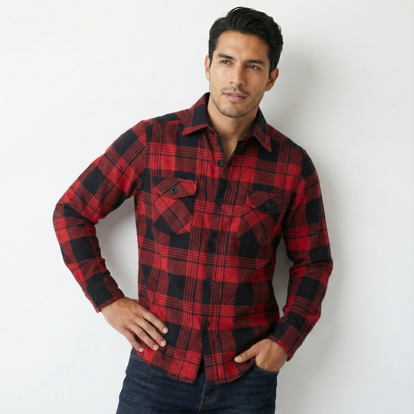 Camisa de franela slim fit con forro térmico - Varios colores