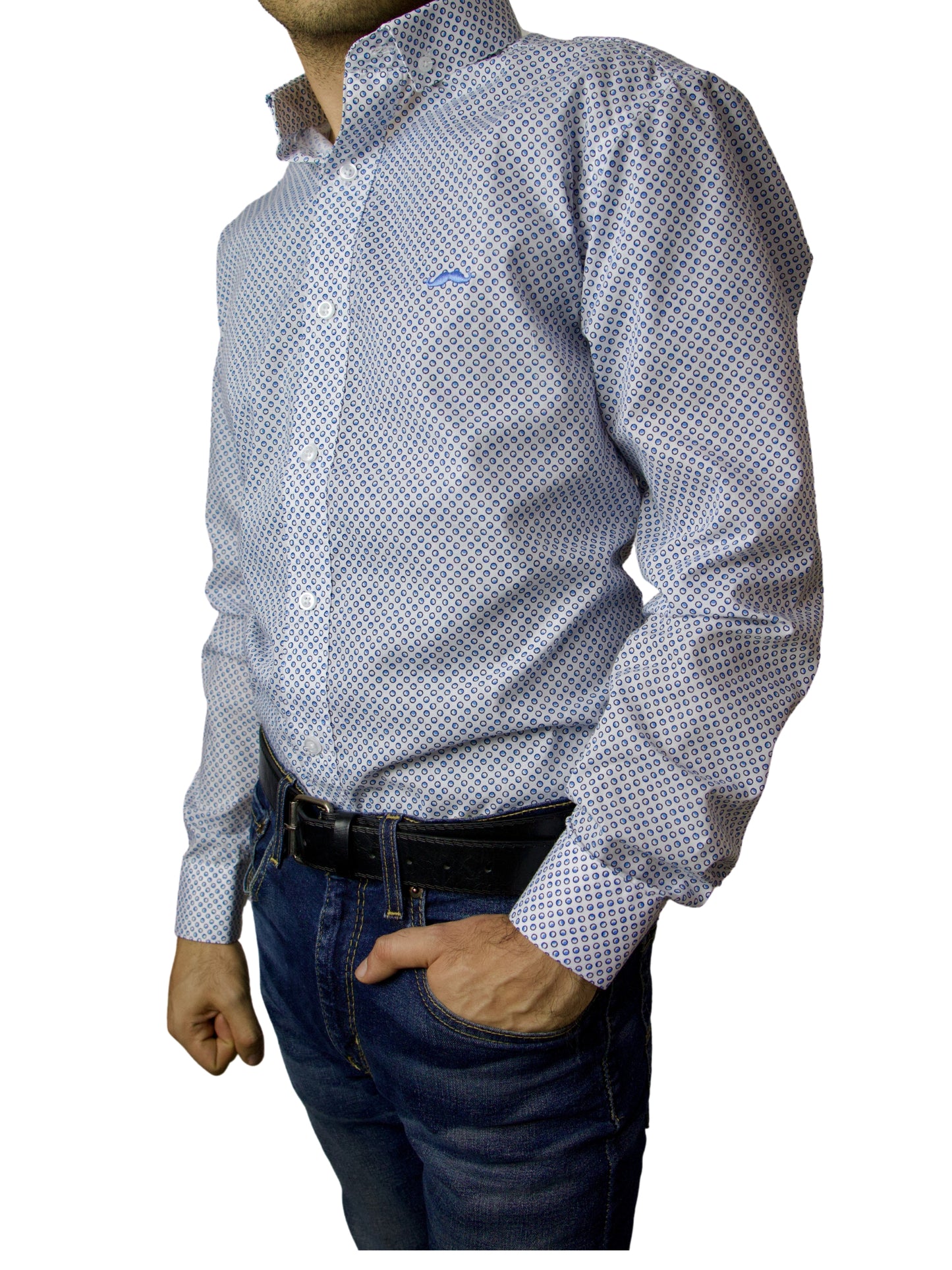 Camisa slim fit - Azul drops