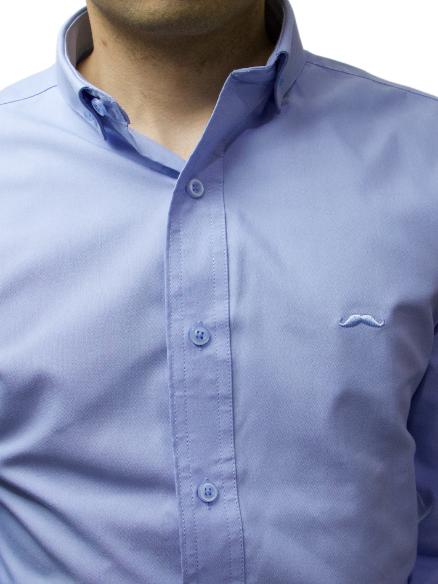 Camisa slim fit - Azul claro liso