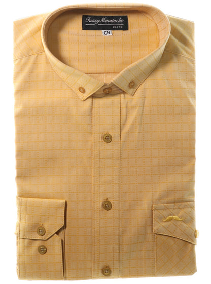 Camisa slim fit -  Amarillo cuadros