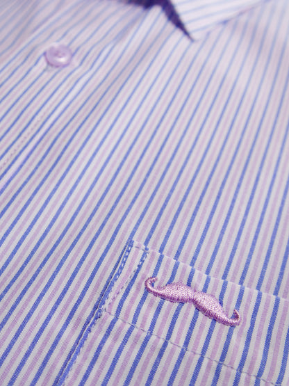 Camisa corte regular - Rayas púrpura