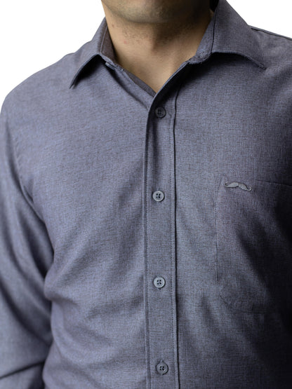 Camisa corte regular - Gris azulado