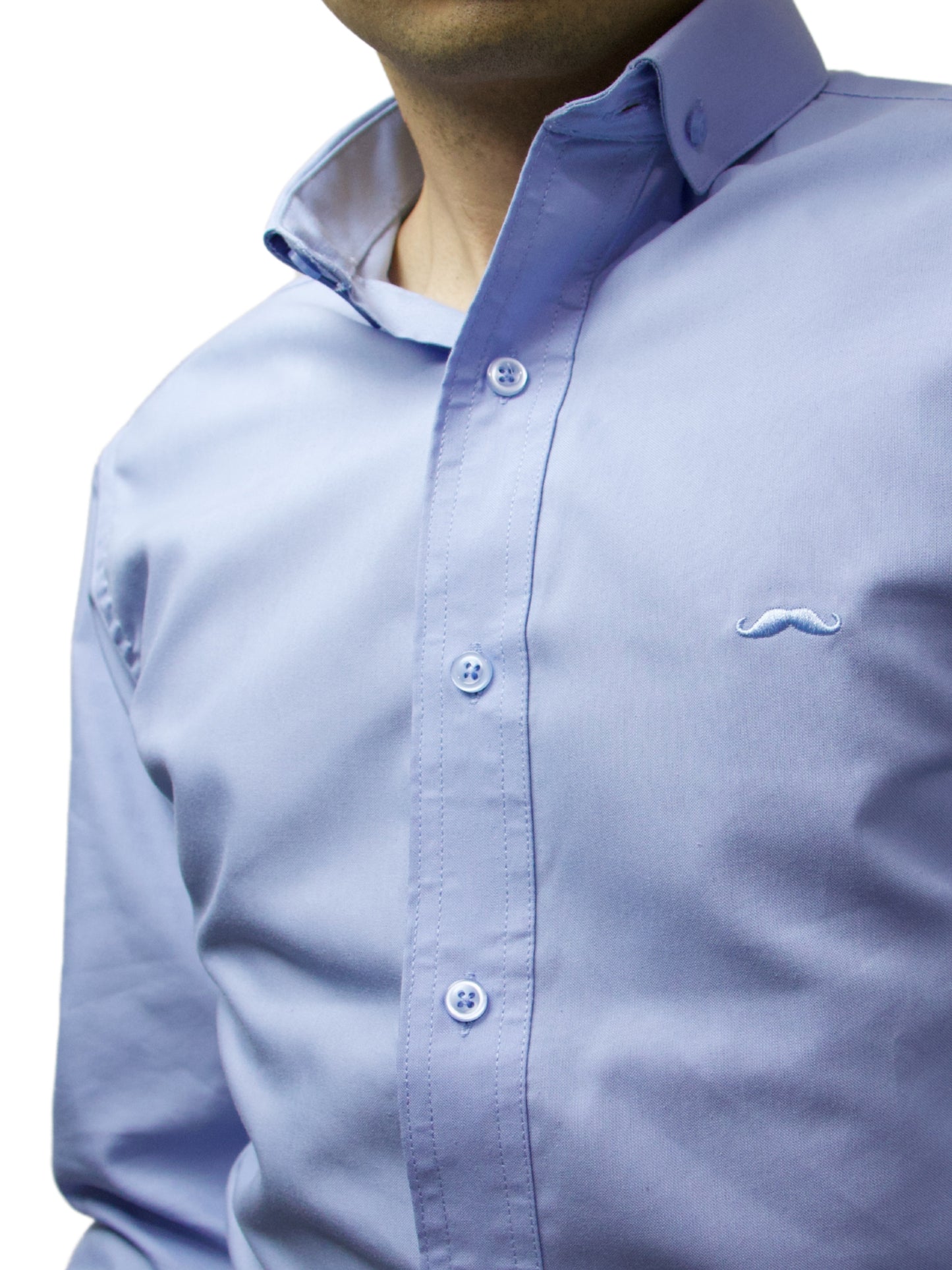 Camisa slim fit - Azul claro liso