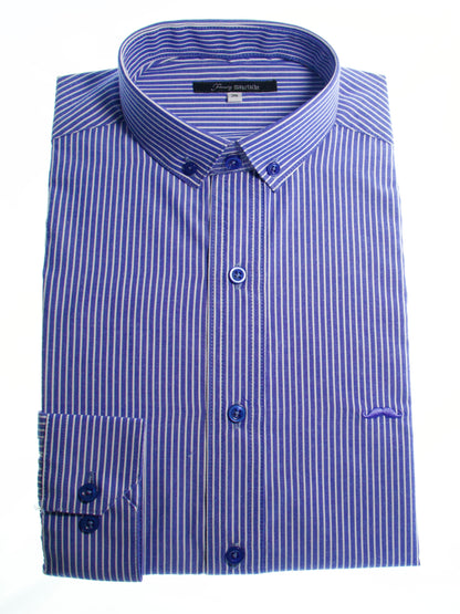 Camisa slim fit - Rayas marino