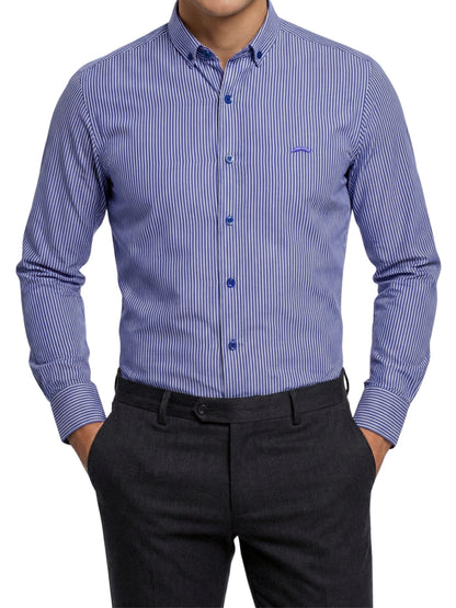 Camisa slim fit - Rayas marino