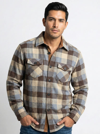 Camisa de franela slim fit con forro térmico - Varios colores