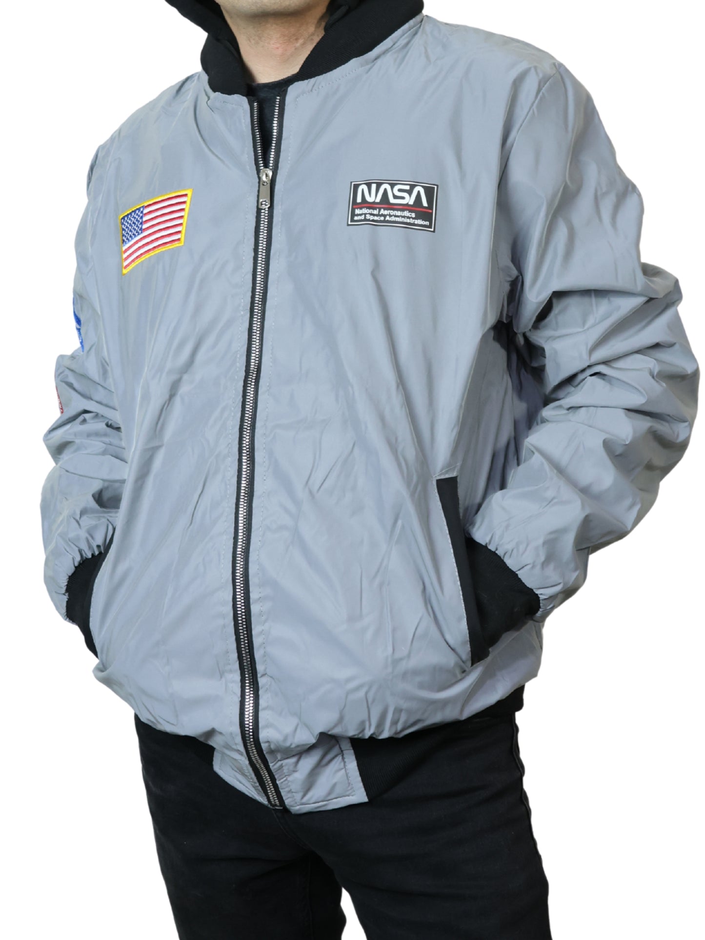 Chamarra reflejante NASA con capucha unisex