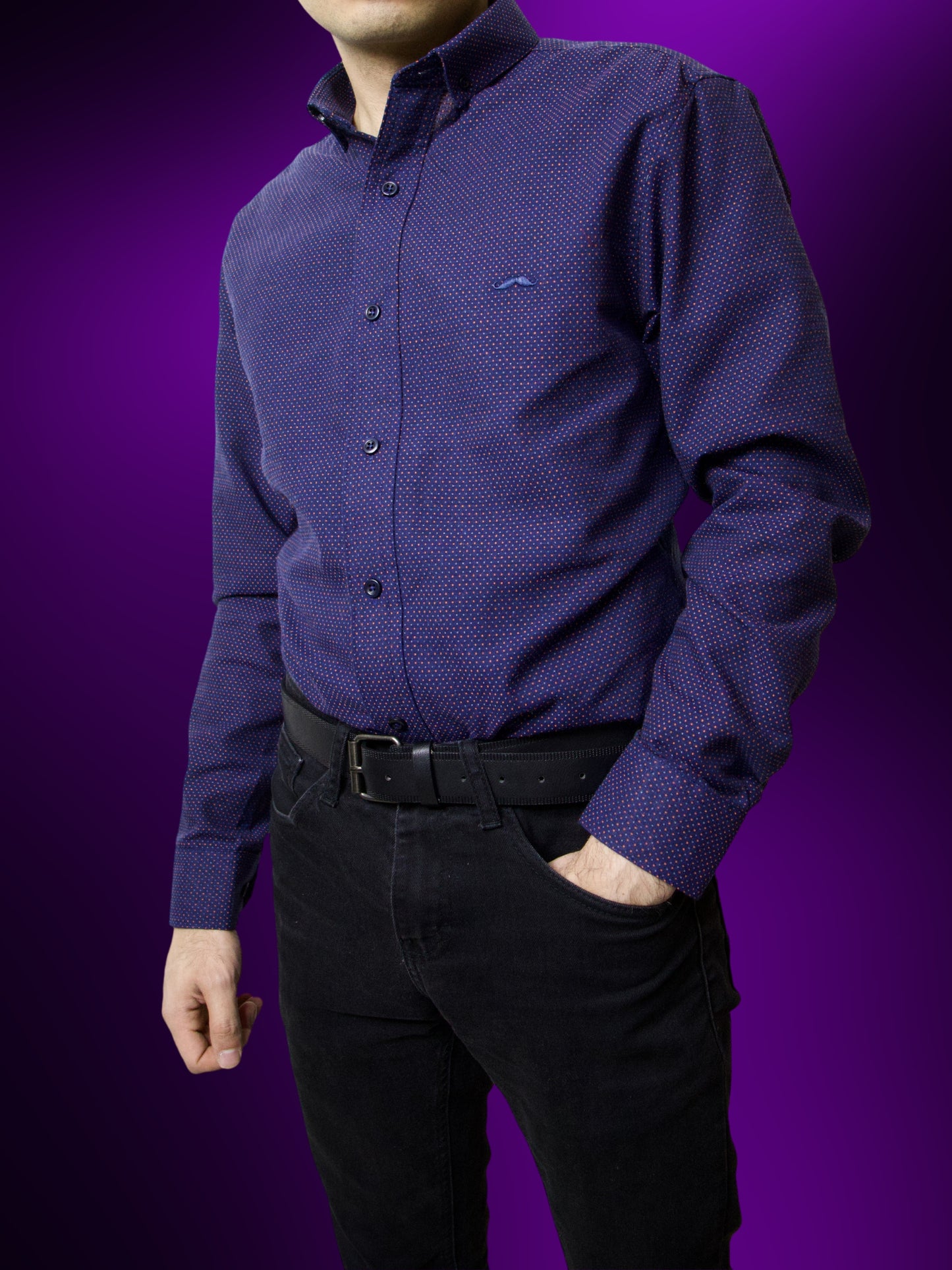 Camisa slim fit - Explorer morado