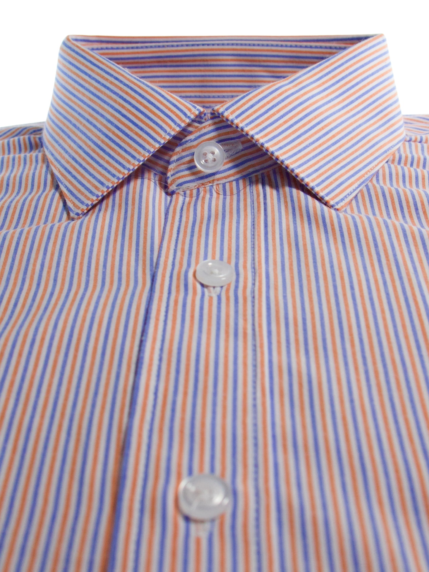 Camisa corte regular - Rayas azul y naranja