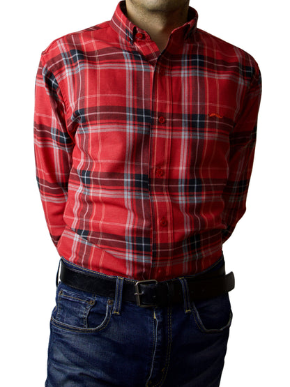 Camisa slim fit - Cuadro rojo leñador