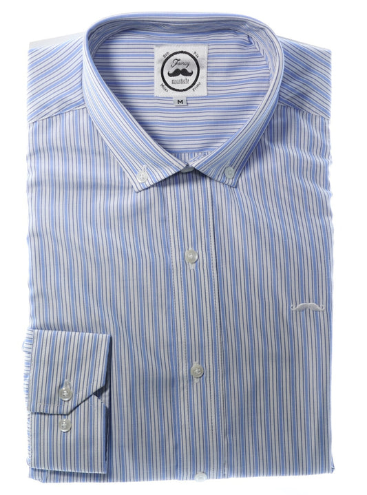 Camisa slim fit -  Azul rayas