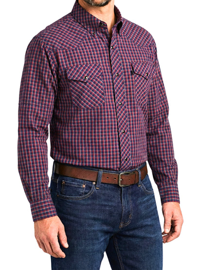 Camisa Vaquera Slim Fit  - Cuadro morado