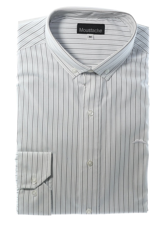 Camisa slim fit -  Blanco rayas