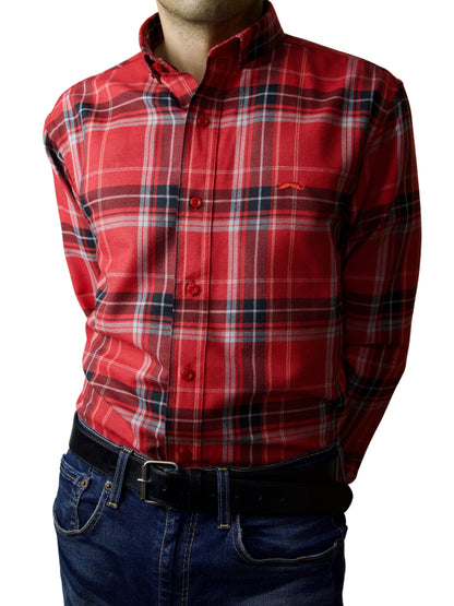 Camisa slim fit - Cuadro rojo leñador