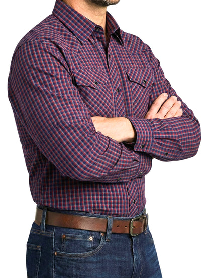 Camisa Vaquera Slim Fit  - Cuadro morado