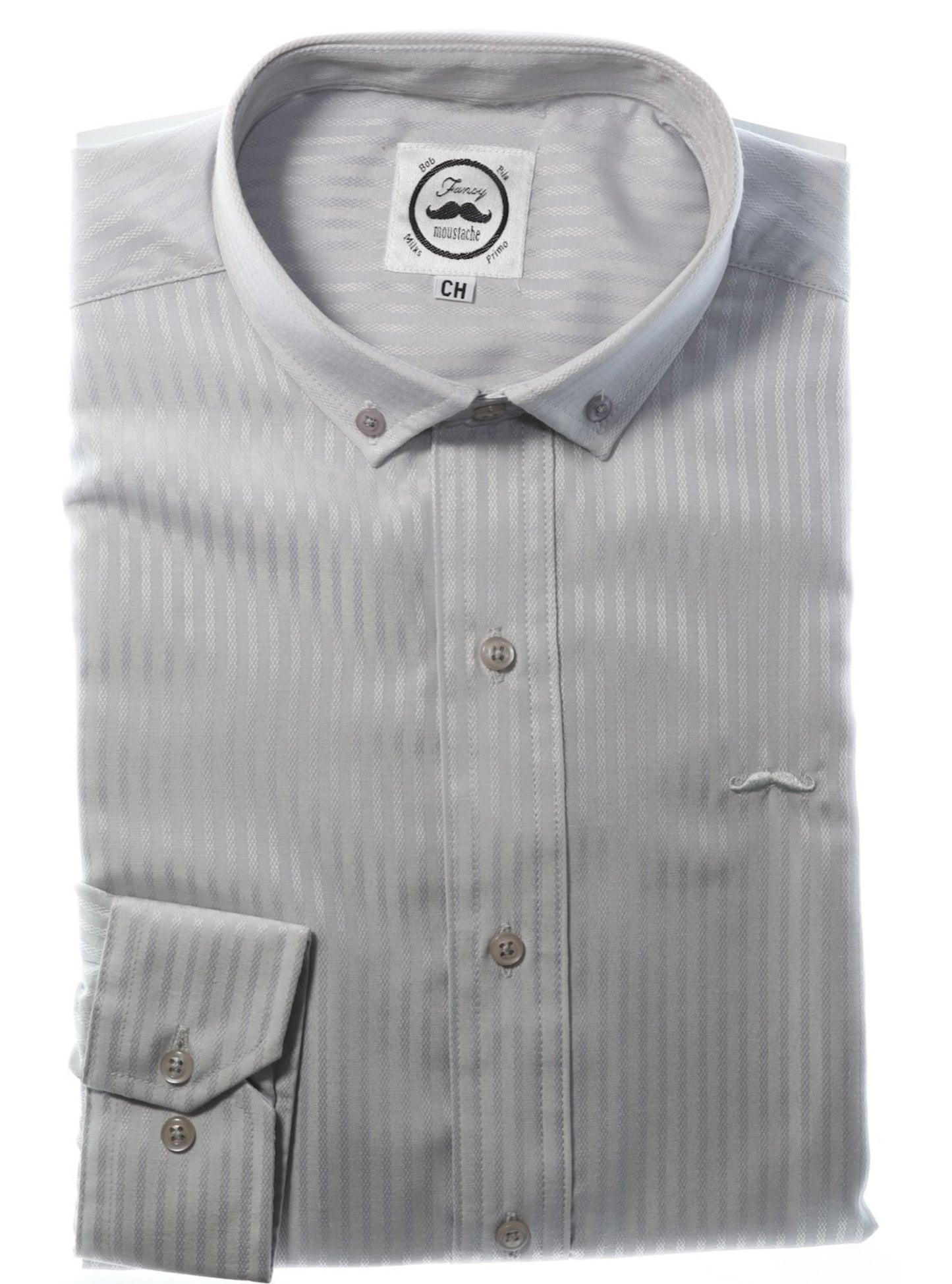 Camisa slim fit -  Blanco bordado