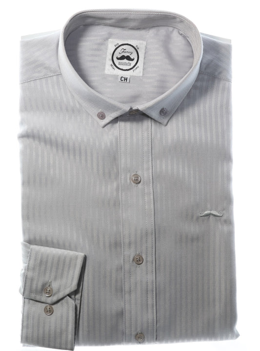 Camisa slim fit -  Blanco bordado