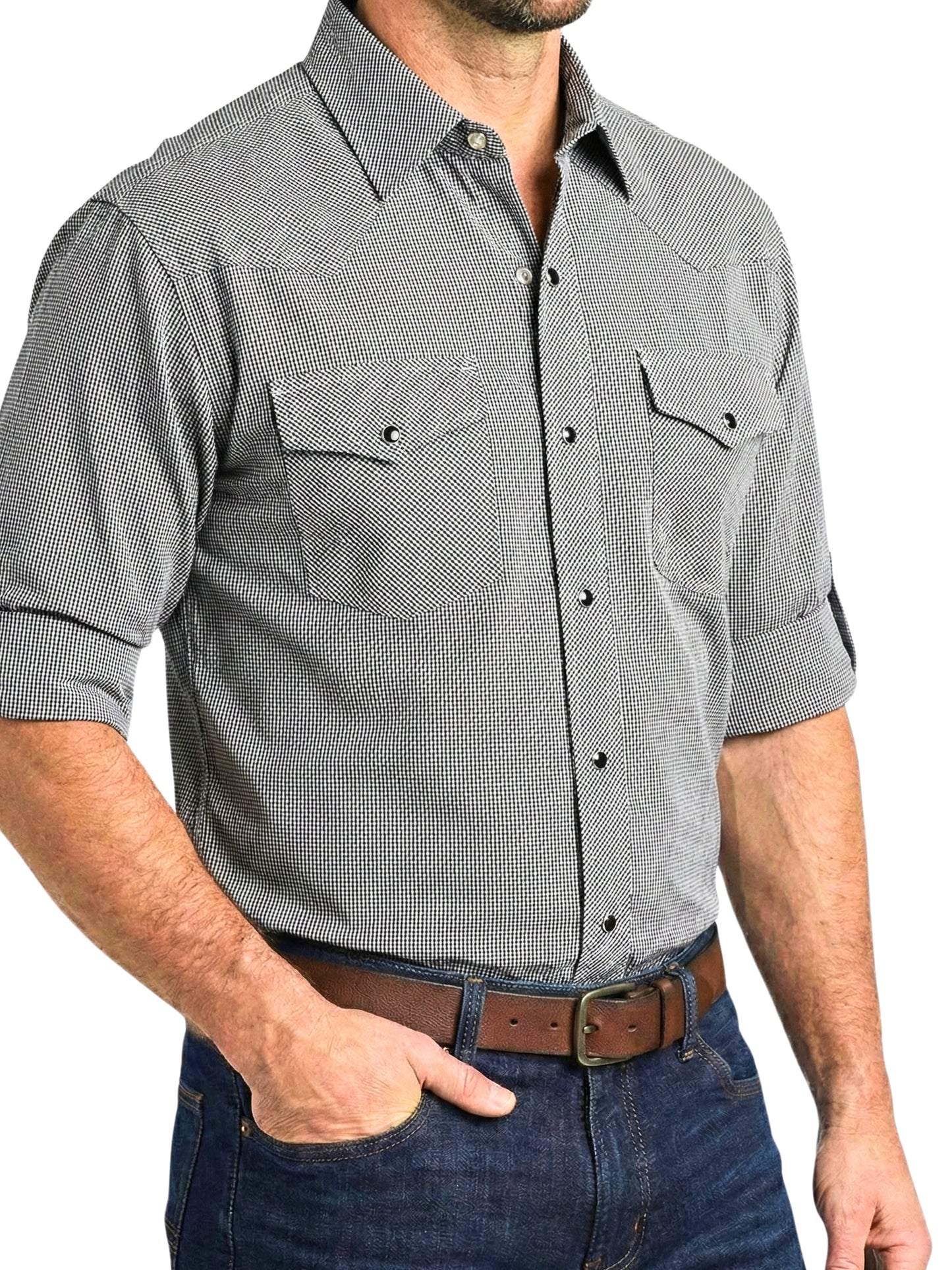 Camisa Vaquera Slim Fit  - Negro