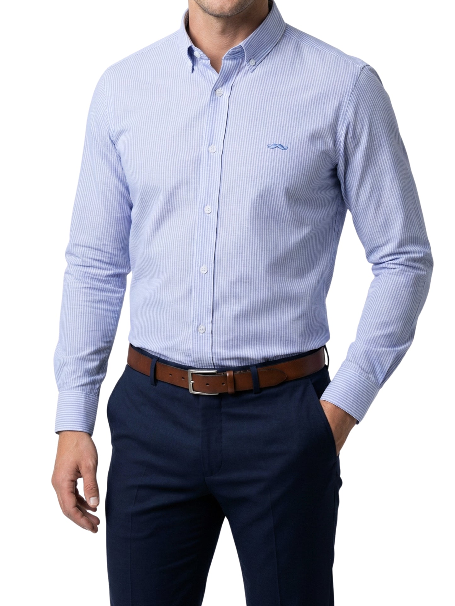 Camisa slim fit - Rayas azul 2