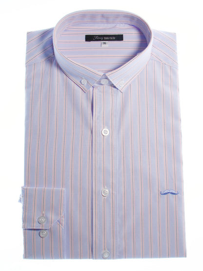 Camisa slim fit - Rayas azul claro