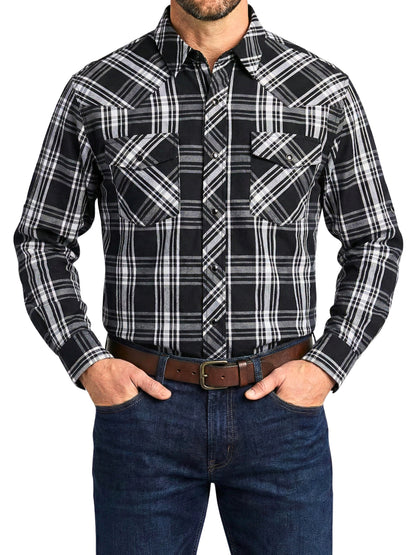 Camisa Vaquera Slim Fit  - Cuadro negro