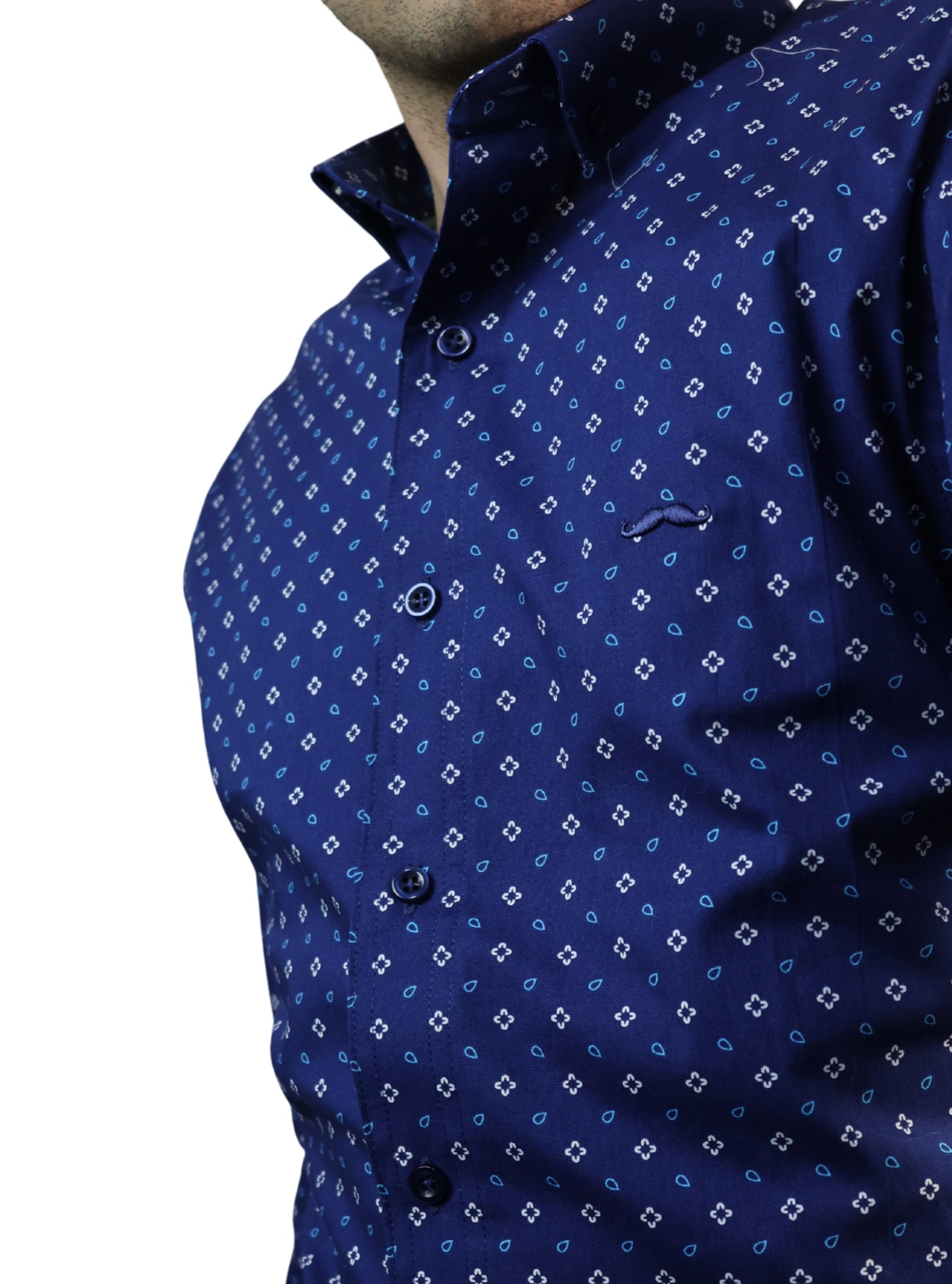 Camisa slim fit - Marino estampado