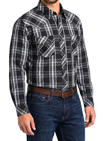 Camisa Vaquera Slim Fit  - Cuadro negro