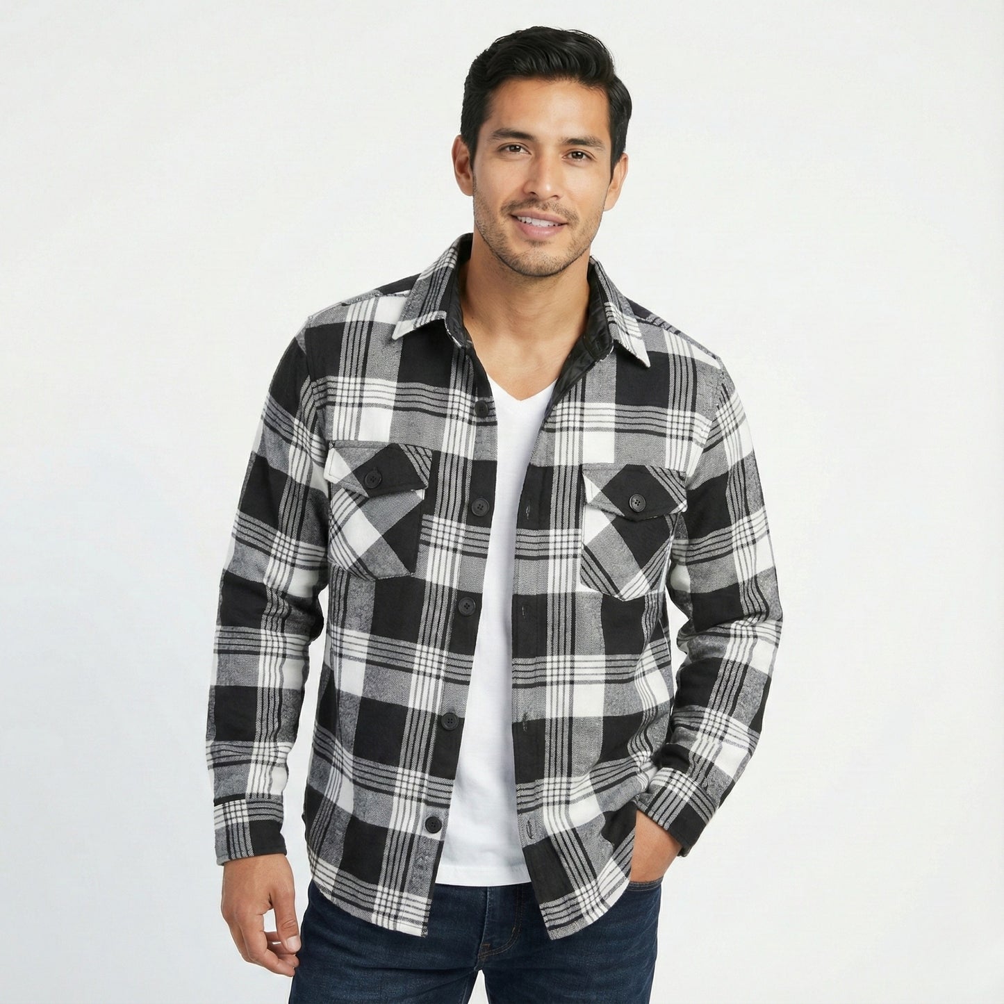 Camisa de franela slim fit con forro térmico - Varios colores