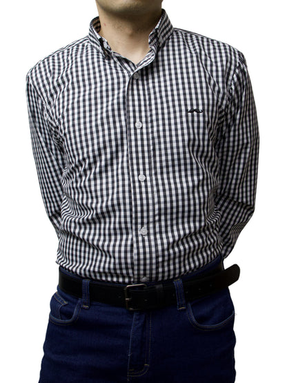 Camisa slim fit - Cuadro negro