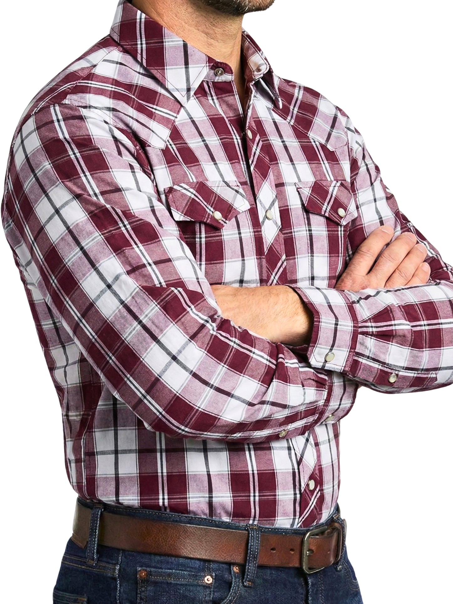 Camisa Vaquera Slim Fit  - Cuadro rojo