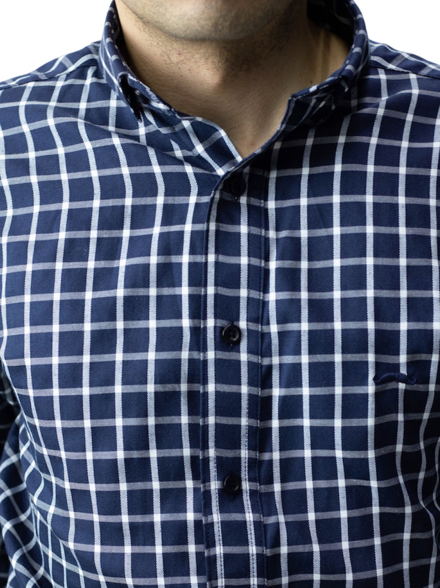 Camisa slim fit - Cuadro azul marino