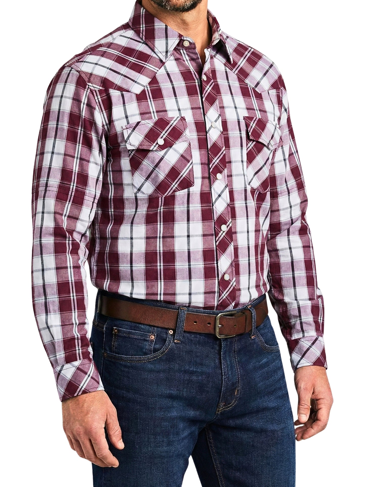 Camisa Vaquera Slim Fit  - Cuadro rojo