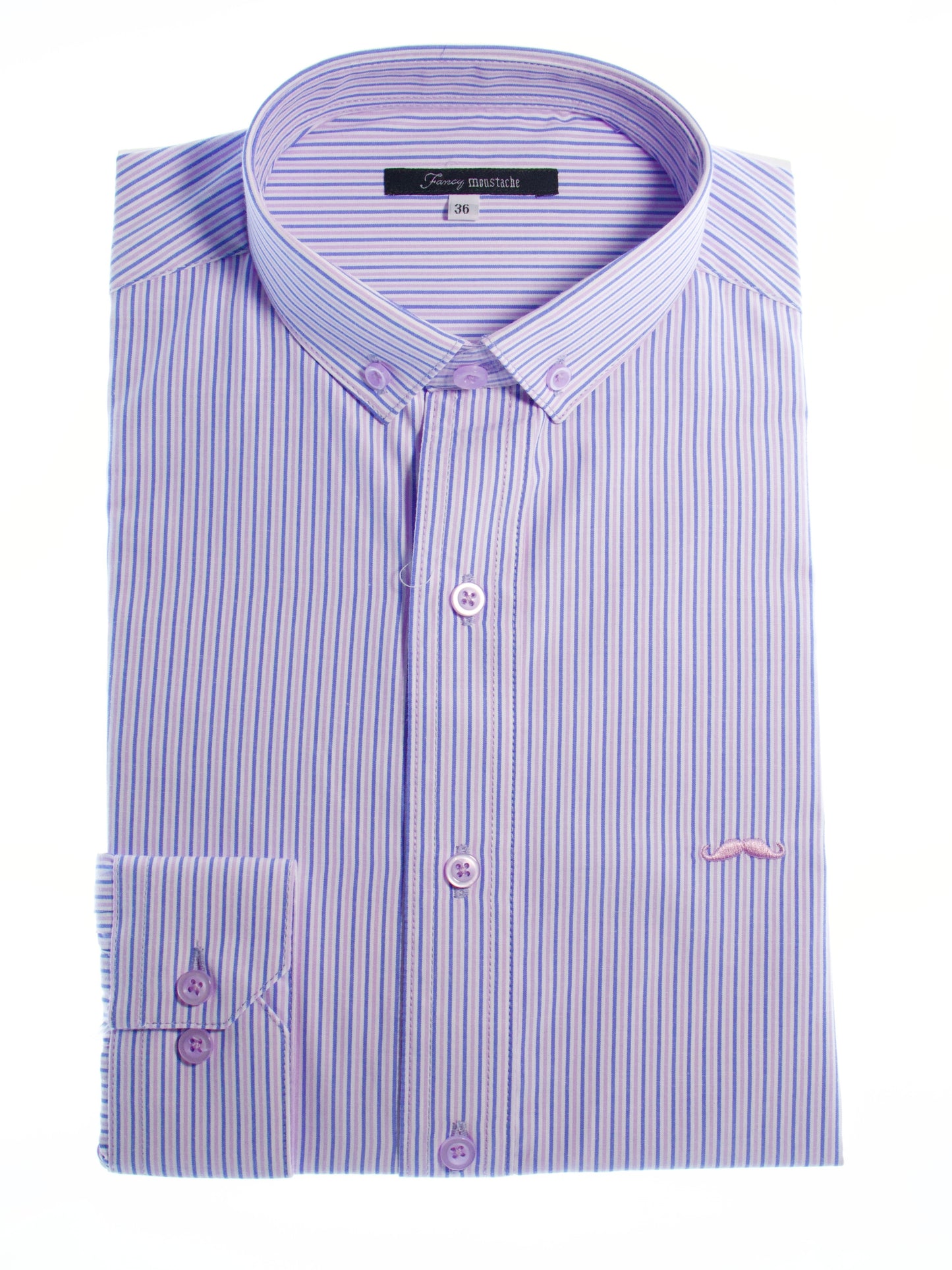 Camisa slim fit - Rayas púrpura