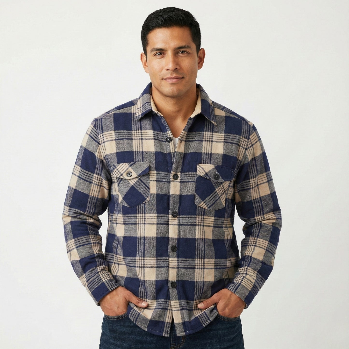 Camisa de franela slim fit con forro térmico - Varios colores