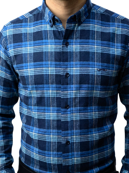 Camisa de franela slim fit - Cuadro Azul 2