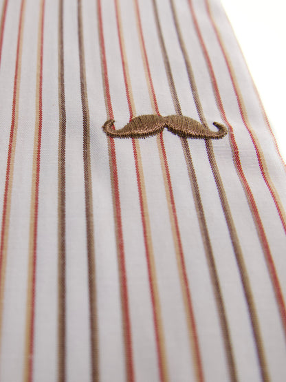 Camisa slim fit - Rayas café