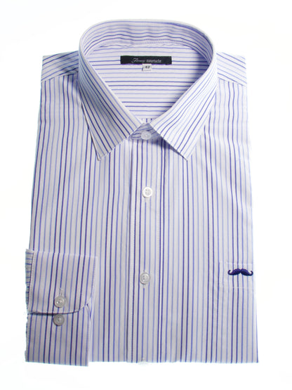 Camisa corte regular - Rayas azul